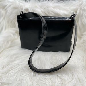 Ferragamo Black Patent Leather Crossbody